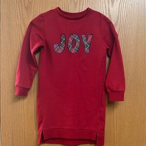 Wonder Nation Red Joy Long Sleeve Sweatshirt Dress